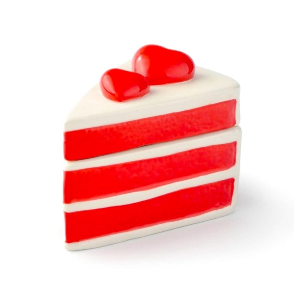 Red & White Heart Cake Slice Ceramic Trinket Box, New Target Bullseye Playground